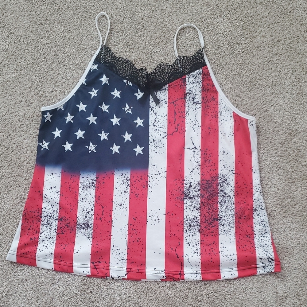 Patriotic Stars and Stripes Pajama Top